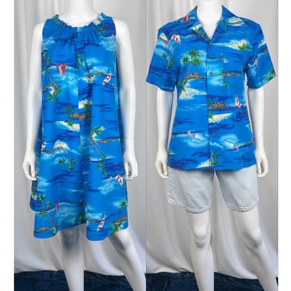 Vintage 70’s ‘Made in Hawaii’ 2 Piece Set • Hawaiian Print - Shirt and Dress - S